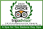 A Spa for You is grateful to have been one of the 1st Sedona Spas ever to have been awarded TripAdvisor's Traveler's Choice Award for its consistent 5 Star Client Service annually since 2011 - Click for A Spa for You TripAdvisor Reviews.
